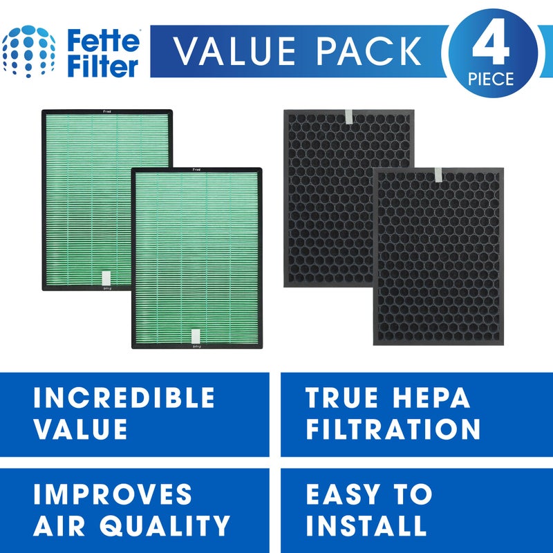 Fette Filter - Air Purifier Replacement Set Compatible with BioGS 2.0 Filter Kit for Model SPA-550A and SPA-625A Contains 1 Hepa Filter & 1 Carbon Filter - Image 3